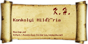 Konkolyi Hilária névjegykártya